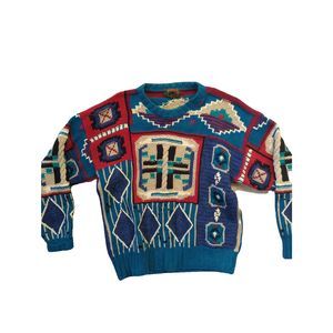 Boston Traders Vintage Multicolor Thick Knit Sweater Size Large